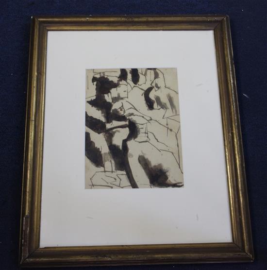 § David Bomberg (1890-1957) Ghetto Theatre study 10 x 7.5in.